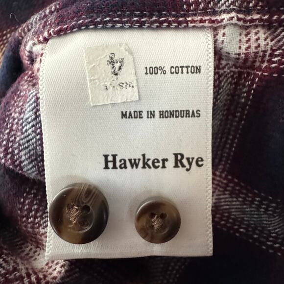 Hawker Rye Long Sleeves Button Up Flannel Shirt - Wine Plaid NWT 2XL - Picture 9 of 10